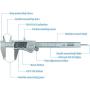 Digital Vernier Caliper IP54 Made of Hardened Stainless Steel by PQS Large LCD Screen-6''/150mm-Auto Off Provides Precision Measurement in Inches and Metric Easy to Read and Use
