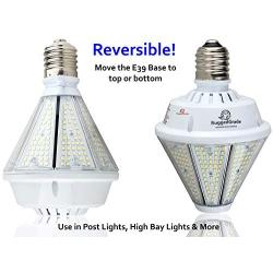 6,000 Lumen LED High Bay Bulb – 50 Watt LED retrofit Bulb- 5000K White -- 50 Watt - E26 or 39 LED Reversible High Bay or Post Light Bulb - UL + DLC