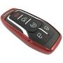 Red TPU Key Fob Cover Case Jacket Skin Glove for Ford Fusion F-150 Edge Explorer Mustang Lincoln MKZ MKC 3/4/5 Buttons Smart Key(NOT fit Flip/Folding key)