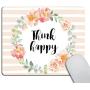 Smooffly Custom Original Nature Series Mouse Pad Romantic Wreath with Quote Think Happy