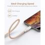 iPhone Charger Xcentz 3ft 2 Pack, MFi Certified Lightning Cable, High-Speed iPhone Charger Cable Durable Braided Charging Cord for iPhone 11/X/XS/XR/XS Max/8/7/7 Plus/6/5s, iPad Mini/Air, Gold