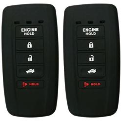 2Pcs Coolbestda Silicone 5 Buttons Smart Key Skin Jacket Fob Cover Case Remote Keyless Entry Protector for 2018 2017 Acura MDX RDX RLX ILX TLX KR537924100 (with Engine Hold)