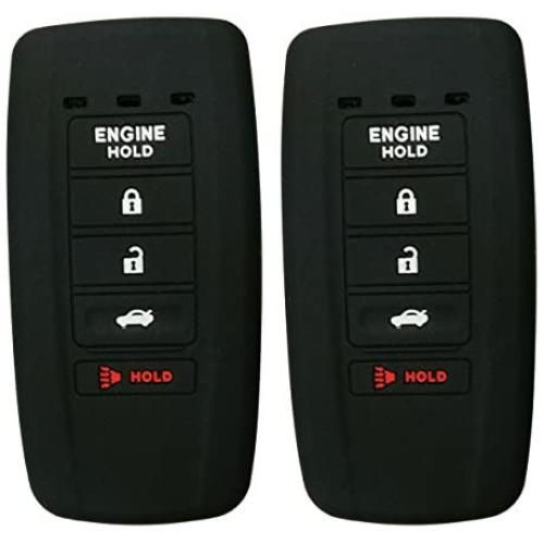 2Pcs Coolbestda Silicone 5 Buttons Smart Key Skin Jacket Fob Cover Case Remote Keyless Entry Protector for 2018 2017 Acura MDX RDX RLX ILX TLX KR537924100 (with Engine Hold)