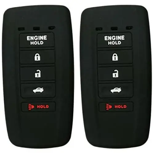 2Pcs Coolbestda Silicone 5 Buttons Smart Key Skin Jacket Fob Cover Case Remote Keyless Entry Protector for 2018 2017 Acura MDX RDX RLX ILX TLX KR537924100 (with Engine Hold)
