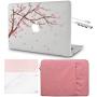 LuvCase 5in1 Laptop Case for Old Mac Pro 13'' (CD Drive, 2008-2012) A1278 Hard Shell Cover, Sleeve, USB Hub 3.0, Keyboard Cover & Screen Protector (Cartoon Cherry Blossom)