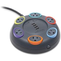 Kensington Smartsockets Surge Protector with 16 Cord and 4 USB Charging Ports (K64494NA) Black