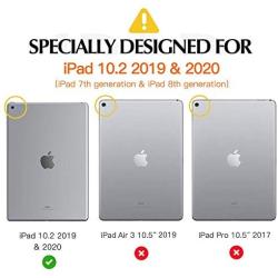 Dadanism iPad 8th Generation Case 2020/iPad 7th Generation Case 2019, [Shock Absorption] Ultra Slim Lightweight Trifold Stand Smart Cover for iPad 10.2 inch 2020/2019 Release Tablet,Fairy Flowers
