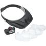Carson Optical Pro Series MagniVisor Deluxe Head-Worn LED Lighted Magnifier with 4 Different Lenses (1.5X, 2X, 2.5X, 3X) (CP-60), Black, 4-Inch