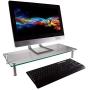 Monoprice Multimedia Riser Desktop Monitor Stand - Medium, 25.6 x 11.0 Inches, Clear Glass - Workstream Collection