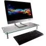 Monoprice Multimedia Riser Desktop Monitor Stand - Medium, 25.6 x 11.0 Inches, Clear Glass - Workstream Collection
