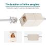 Phone Extension Cord 25 Ft, Telephone Cable with Standard RJ11 Plug and 1 in-Line Couplers and 20 Cable Clip Holders, White