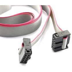 Tegg 2PCS Flat Ribbon Cable 2.54mm Pitch 2 Row 10 Pin Female to Female Wires IDC Ribbon Connector 1m/ 3.3Ft