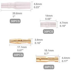 Rantecks 120PCS 3.9mm Bullet Connectors Kit Gold Bullet Male & Female Wire Terminals Connector with Insulation Cover for Motorcycle Motorbike Car Boats Electric Instruments