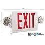 Lithonia Lighting LHQM R M6 LED Thermoplastic Casing Emergency Exit Sign With 2-Round Head Lamp, 180 Lumens, 120 Volts, 4 Watts, Red