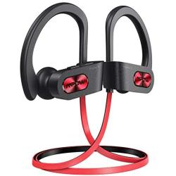 Mpow Flame S Bluetooth Headphones Sports, aptX-HD Bass+ Loud Sound, Bluetooth 5.0 Sport Headphones Running Earbuds W/12H Playtime, IPX7 Waterproof, cVc8.0 Noise Cancelling Mic W/Carrying Case, Red