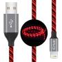 iCrius iPhone Charger Cable, [MFi Certified] 6ft LED Light Up Visible Flowing Lightning Charger Charging Cord Compatible with iPhone11 Plus/XS/XR/X /8 Plus / 8/7 Plus / 7, iPod Touch More-Red