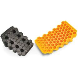 Camco 44423 RV Curved Leveler with Chock - Easy Drive-on Leveler Adds Up to 4'' in Height