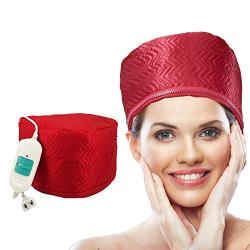 PinJaze - Hair Care Hat - Hair Steamer Cap - with 2 Level Temperature Control Thermal Cap For Home Hair Spa Hair Steamer Cap - Perfect for Family Personal Care (Red)