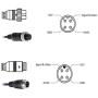 Hxchen 1M/3FT Car 4-Pin Aviation Video Extension Cable for CCTV Rearview Camera Truck Trailer Camper Bus Motorhome Vehicle Backup Monitor Waterproof Shockproof System