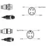 Hxchen 1M/3FT Car 4-Pin Aviation Video Extension Cable for CCTV Rearview Camera Truck Trailer Camper Bus Motorhome Vehicle Backup Monitor Waterproof Shockproof System