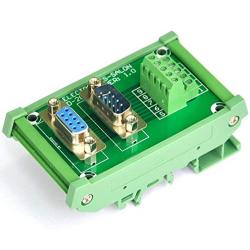 Electronics-Salon DB9 D-SUB DIN Rail Mount Interface Module, DSUB Male/Female Breakout Board.