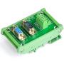 Electronics-Salon DB9 D-SUB DIN Rail Mount Interface Module, DSUB Male/Female Breakout Board.
