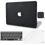 LuvCase 4in1 Laptop Case for Old MacBook Pro 13'' Retina Display (2015/2014/2013/2012 Release) A1502/A1425 Leather Hard Shell Cover, Pouch, Keyboard Cover & Screen Protector (Black Saffiano Leather)