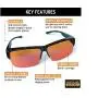 Blue Light Blocking Glasses - Fits over Reading glasses - SLEEP BETTER at Night - Orange Anti Glare lens to Reduce Insomnia, Migraine, Eye Strain – Blue Filter Computer Glasses for Men, Women, Gaming