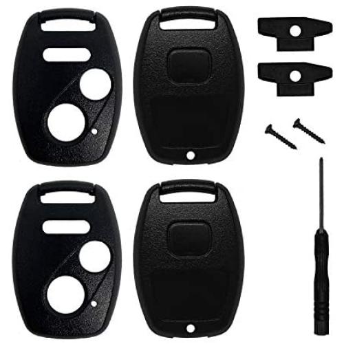 2 Pack 3 Button Replacement Key Fob Case Keyless Entry Fits Honda Accord/Civic/CR-V/Fit/Odyssey/Pilot/Ridgeline/CR-Z Remote Control Key Shell Casing