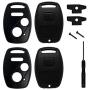 2 Pack 3 Button Replacement Key Fob Case Keyless Entry Fits Honda Accord/Civic/CR-V/Fit/Odyssey/Pilot/Ridgeline/CR-Z Remote Control Key Shell Casing