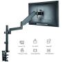 WALI Premium Single LCD Monitor Desk Mount Fully Adjustable Gas Spring Stand for One Screen up to 32 inch, 17.6lbs Weight Capacity (GSDM001), Black