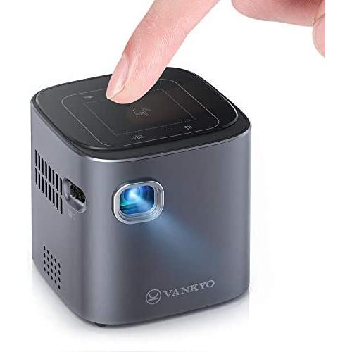 VANKYO GO200 Smart Mini Projector with Bluetooth & 1080P Supported, Rechargeable DLP Wi-Fi Pico Projector with Android 7.1, HDMI, USB, Compatible with iPhone, Android, Laptop for Home & Outdoor