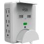 KMC 6-Outlet Wall Mount Surge Protector with 2 USB Charging Ports (2.1 AMP), 2-Pack