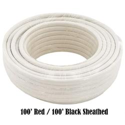 14 Gauge (American Wire Ga) Tinned Pure Copper Red Black Duplex Sheathed Marine Boat Wire. | Cable Length: 100 FT (Also Available in 50 FT roll)