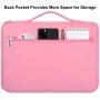 HESTECH Chromebook Case,11.6''-12.5 inch Water Repellent Polyester Protective Laptop Sleeve Bag Handle Front Pockets Acer/HP Stream/Samsung/Microsoft Surface Pro 7/3/4/5/6,Pink