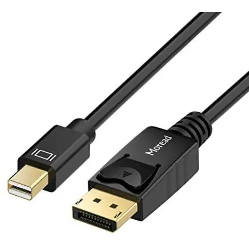 Moread Mini DisplayPort to DisplayPort Cable, 6 Feet, Gold-Plated Thunderbolt to DisplayPort (4K@60Hz, 2K@144Hz) Mini DP to DP Display Cable - Black
