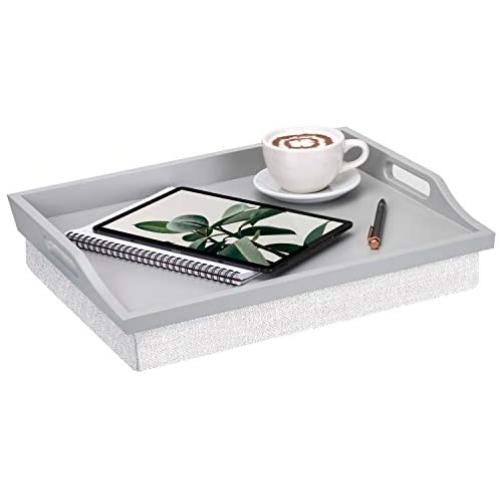 Rossie Home Lap Tray with Detachable Pillow, Serving Tray - Calming Gray - Style No. 76105