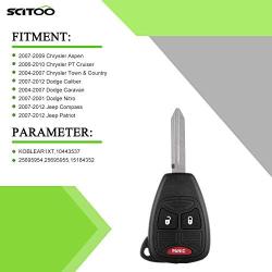 SCITOO 1PC Replacement for 3 Buttons Pad Outer Cover Keyless Entry Remote Car Key Fob Case 2004-2012 Dodge Jeep Buick Chrysler FCC 25695955