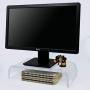 Clear Acrylic Computer Monitor Stand Holder, Heavy Duty Ergonomic Monitor Riser for Office Home Desktop Corner, Free Standing Lucite Monitor Stands for Laptop Screen Tablet TV Lcd, Desk Riser Leg Lift