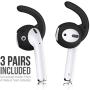 EarBuddyz 2.0 Ear Hooks and Covers Accessories Compatible with Apple AirPods 1 & 2 or EarPods Headphones/Earphones/Earbuds (3 Pairs) (Black)