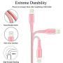 iPhone Charger 6ft 2Pack Aioneus MFi Certified Lightning Cable Fast Charging Cable Nylon Braided Phone Charger Cord Compatible with iPhone 12 Pro 11 Pro Max 10 Xr Xs Max 8 7 6 6s SE 2020 iPad－Pink