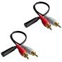 Y Connector Audio Cable 3.5mm Audio Female to 2 RCA Male Stereo Cable (2 Pack)
