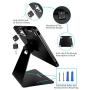 CarrieCathy iPad Desktop Anti-Theft Security Kiosk POS Stand Holder Enclosure with Lock & Key for Tablets iPad 2,3,4, iPad air, iPad air 2, iPad Pro 9.7'', iPad 2017 & 2018, Flip & Rotate Design, Black
