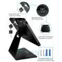 CarrieCathy iPad Desktop Anti-Theft Security Kiosk POS Stand Holder Enclosure with Lock & Key for Tablets iPad 2,3,4, iPad air, iPad air 2, iPad Pro 9.7'', iPad 2017 & 2018, Flip & Rotate Design, Black