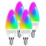 Dogain Smart Light Bulbs E12 Base B10/B11 LED Candelabra Bulbs, Color Changing and Dimmable, Compatible with Alexa Google Home, Tunable White Chandelier Light Bulbs 320 lm 35w Equivalent, 4 Pack