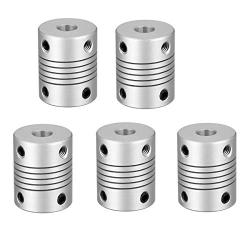 WEIJ 5Pcs Shaft Coupling Flexible Coupler Motor Connector Joint 6mm to 6mm L25 x D19