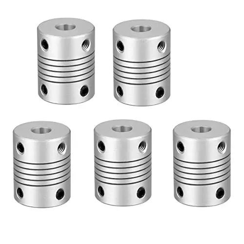 WEIJ 5Pcs Shaft Coupling Flexible Coupler Motor Connector Joint 6mm to 6mm L25 x D19