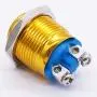 Twidec / 16mm Waterproof Golden Metal Shell Momentary Raised Top Push Button Switch 3A/12~250V SPST 1NO Start Button for car Modification Switch（Quality Assurance for 1 Years） M-16-GLD-G