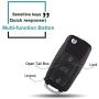 SELEAD Flip Key Fob 4 Buttons Keyless Entry Remote SHELL CASE fit for 2002-2010 Volkswagen Beetle Golf Jetta Passat Antitheft Keyless Entry Systems HLO1J0959753AM 4pcs