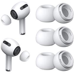 [3 Pairs] Replacement Ear Tips for Airpods Pro with Noise Reduction Hole, Silicone Airpods Pro Ear Tips with Portable Storage Box and Fit in The Charging Case (Medium, White)